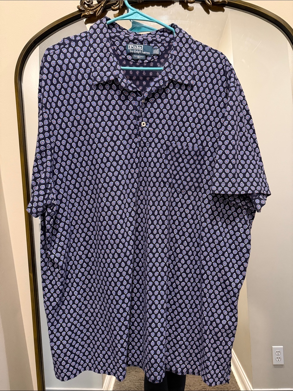Polo by Ralph Lauren Navy & Light Blue Geometric Short-Sleeve Polo